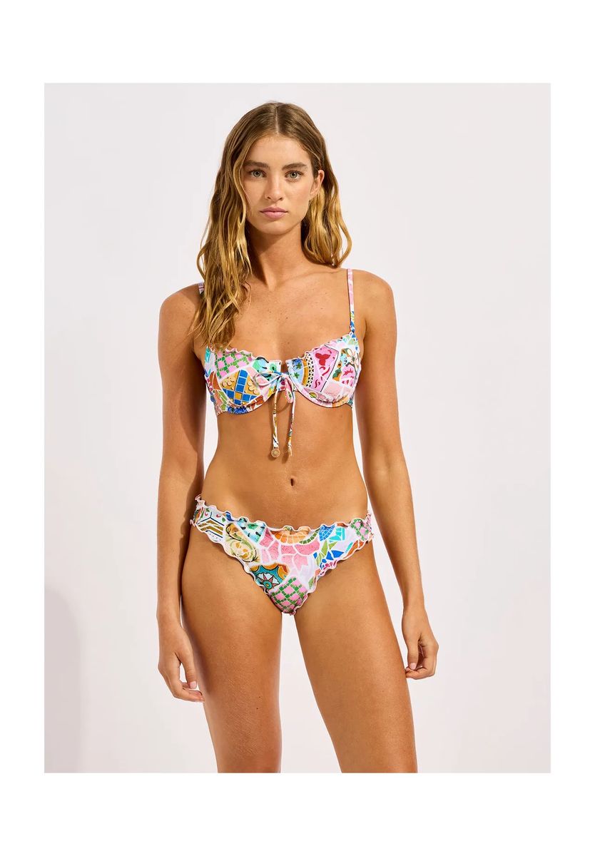 Bikini-Oberteil mit Mosaik-Muster