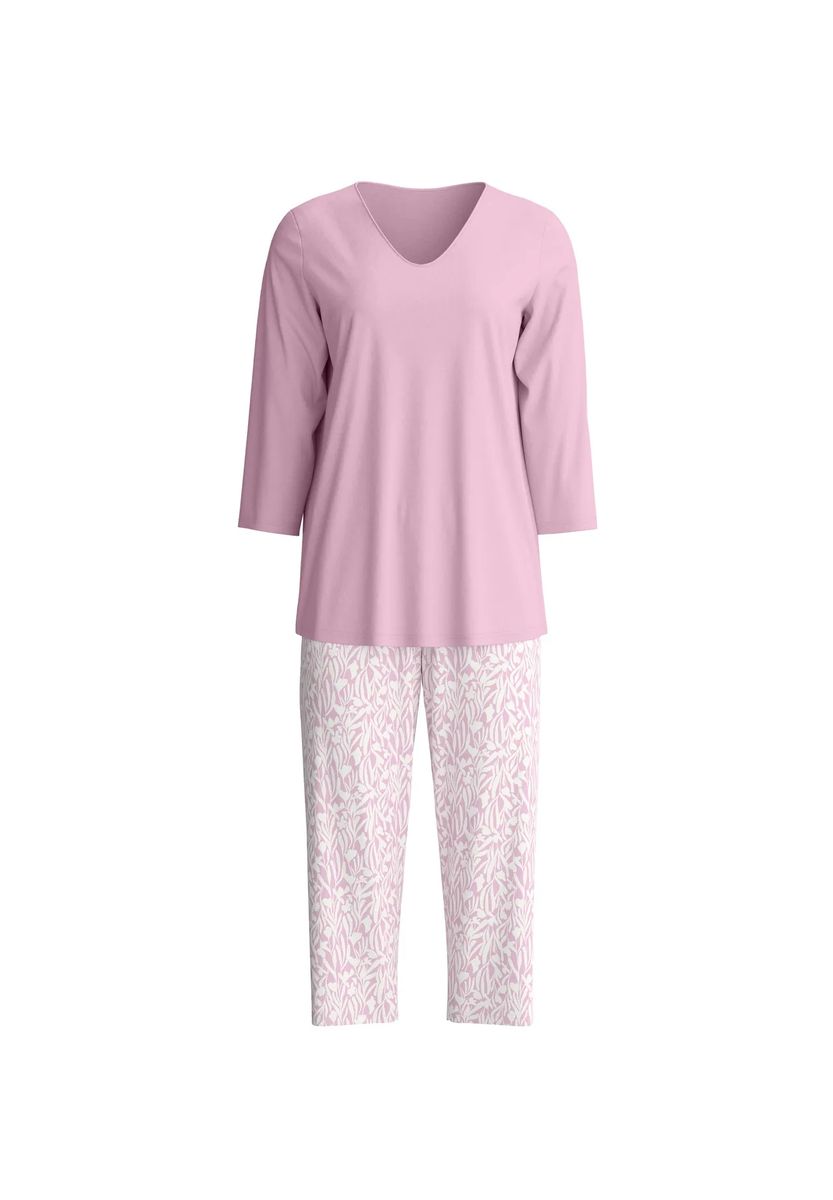 Pyjama-Set mit Blumenmuster und V-Ausschnitt