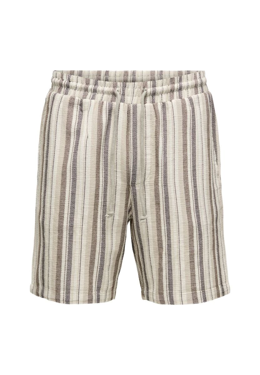 Gestreifte Sommer-Shorts aus Leinenmischung