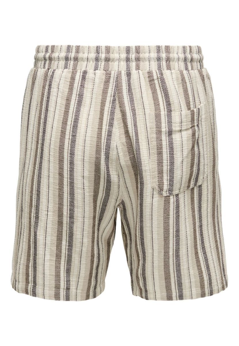 Gestreifte Sommer-Shorts aus Leinenmischung