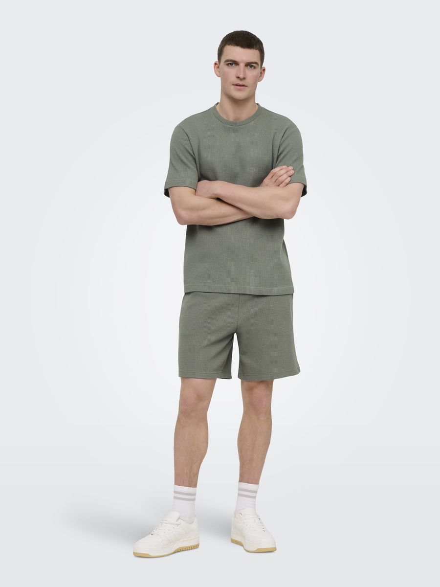 Waffelstrick-T-Shirt im Relaxed Fit