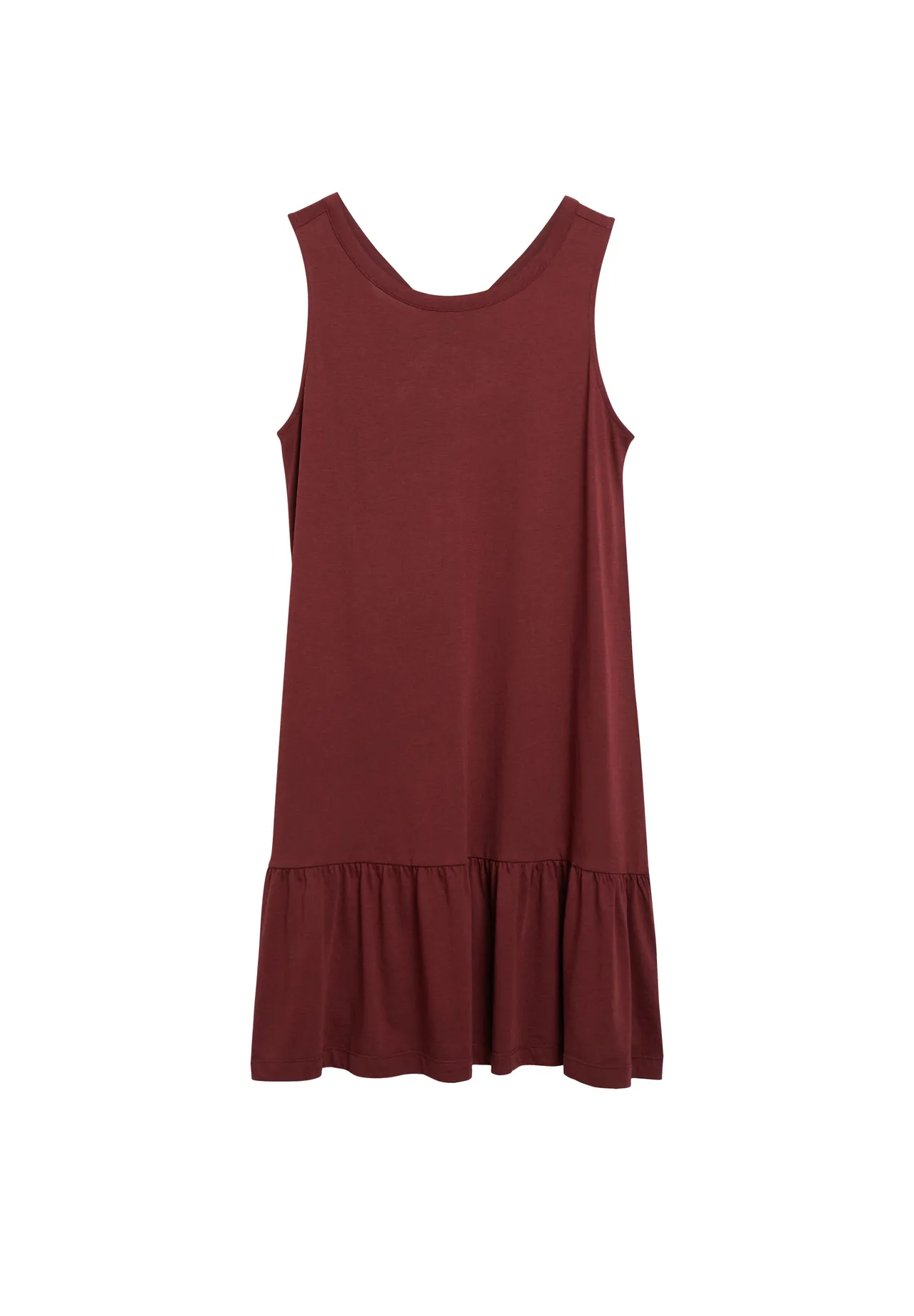Ärmelloses Jerseykleid mit Volantsaum