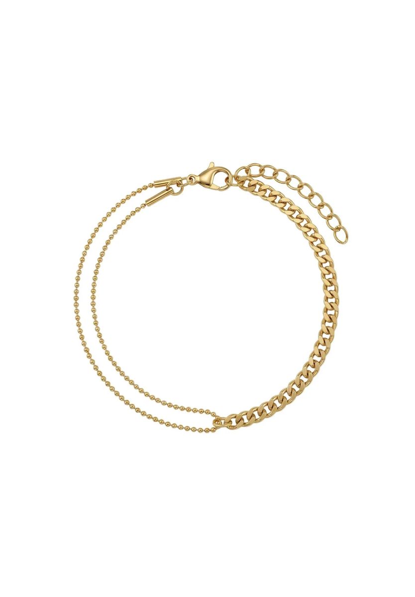 Goldenes Gliederketten-Armband im Mix-Design