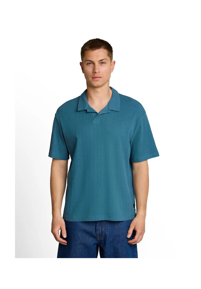 Baumwoll-Poloshirt mit Waffelstruktur