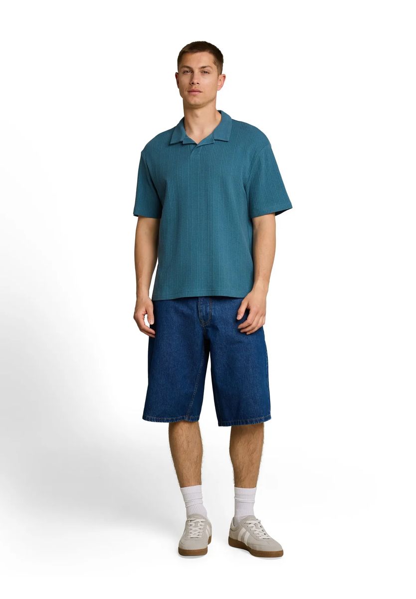 Baumwoll-Poloshirt mit Waffelstruktur