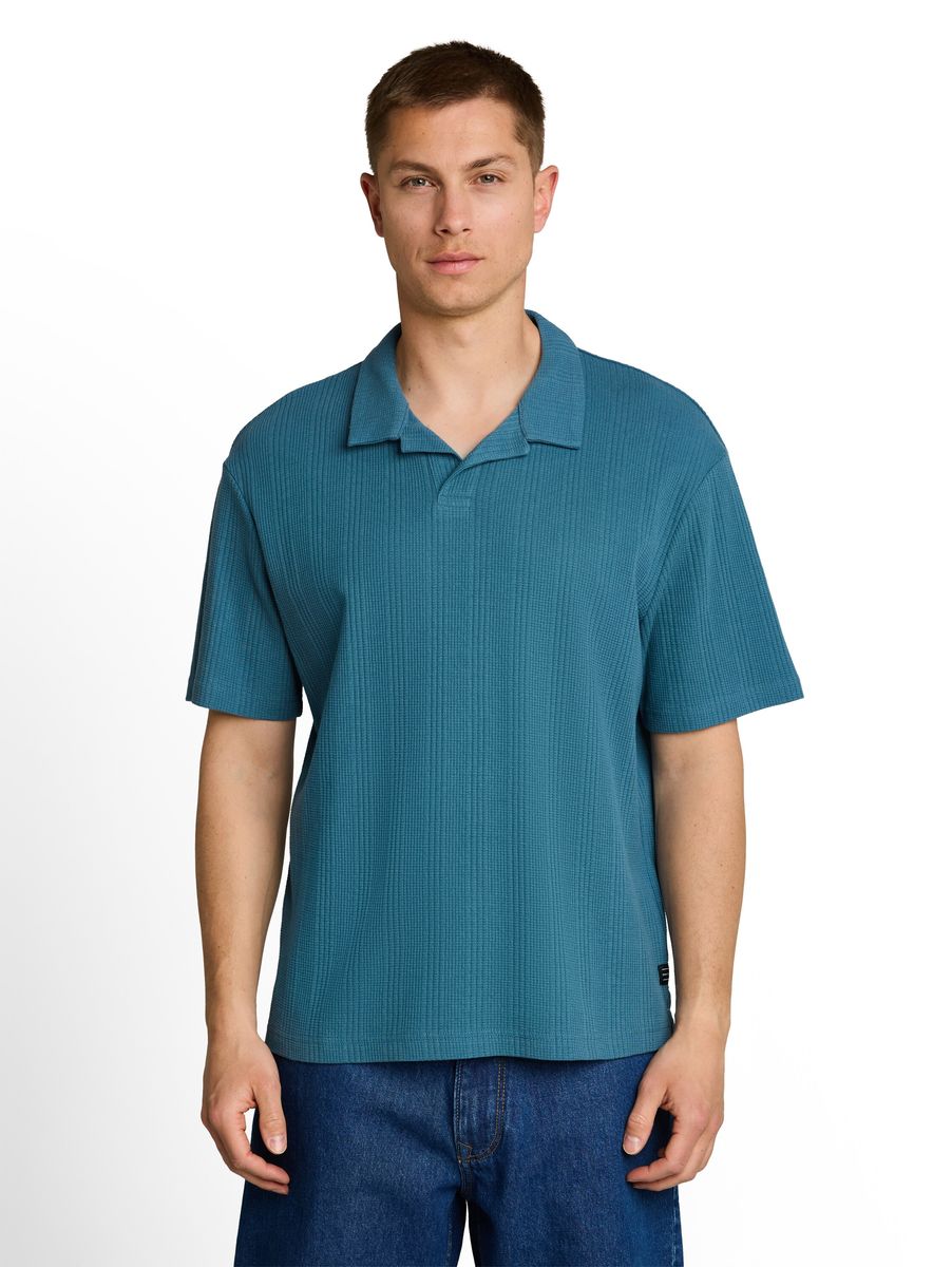 Baumwoll-Poloshirt mit Waffelstruktur