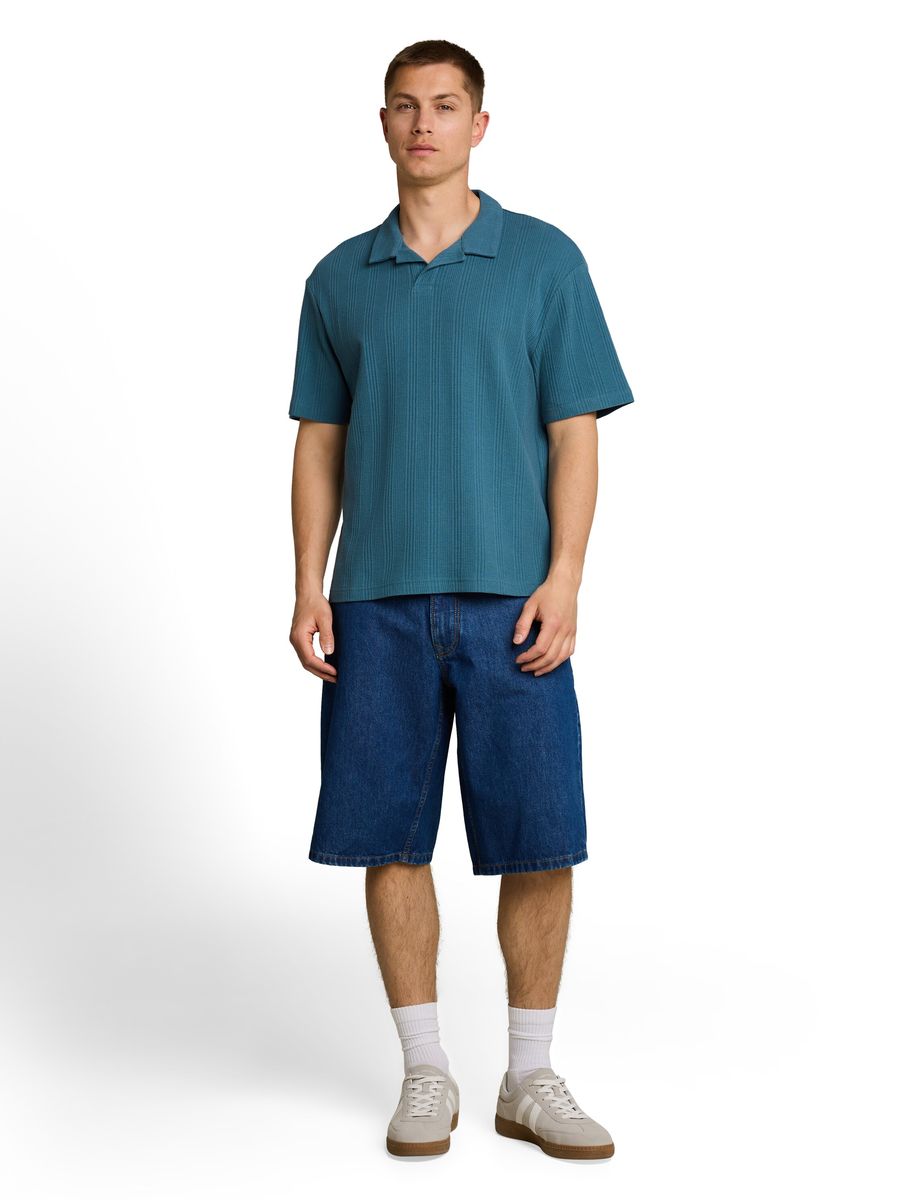 Baumwoll-Poloshirt mit Waffelstruktur