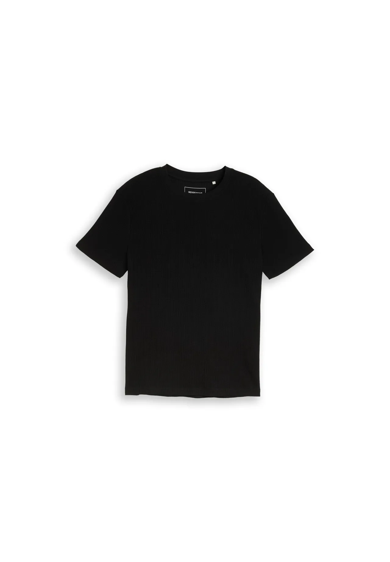 Strukturiertes Baumwoll-T-Shirt in Waffeloptik