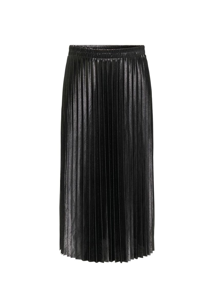 Eleganter Plissee-Midirock aus Kunstleder