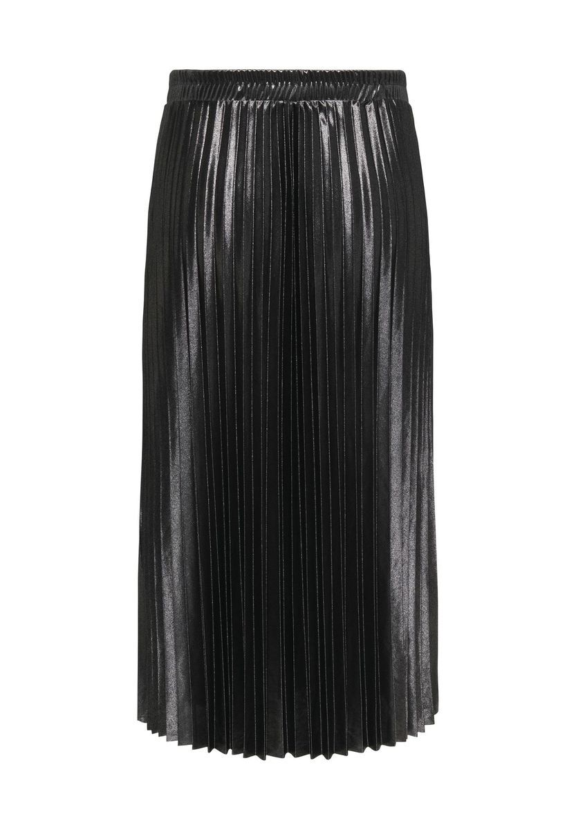 Eleganter Plissee-Midirock aus Kunstleder