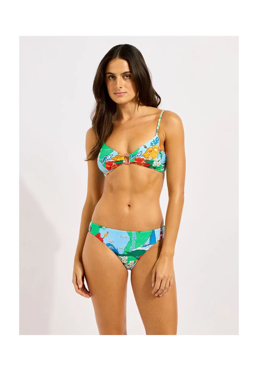 Bikini-Oberteil mit tropischem Ring-Detail