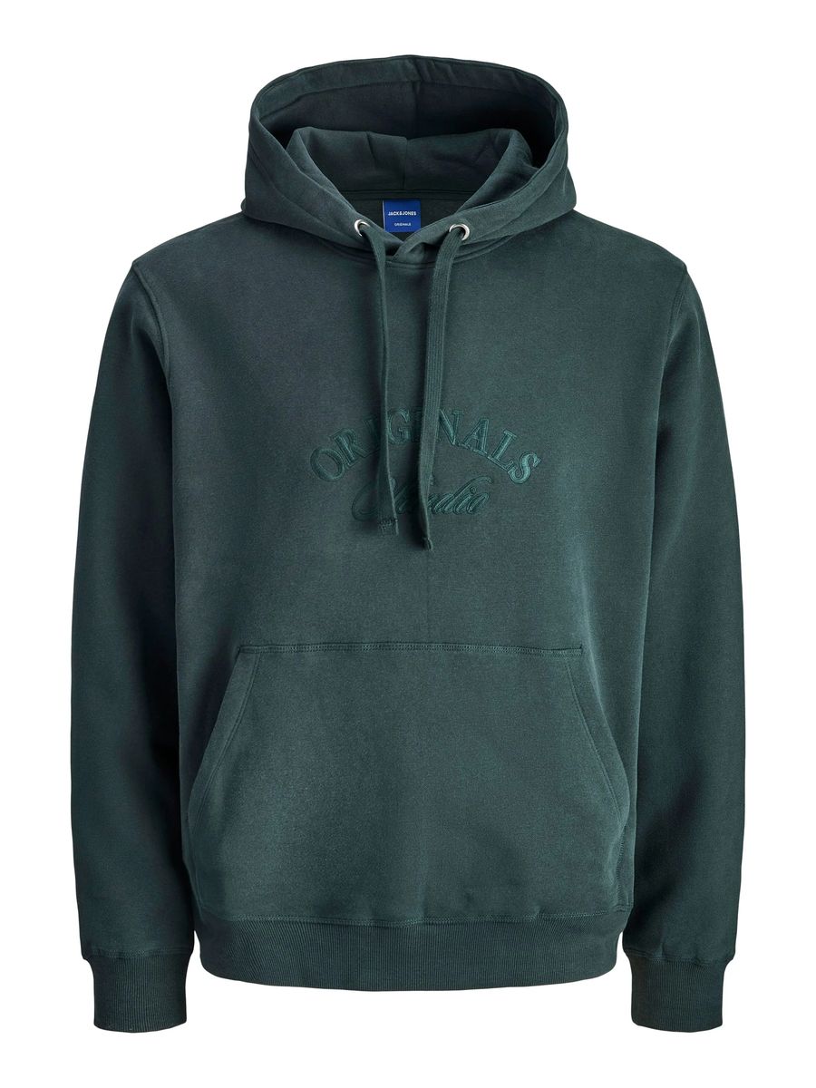 Relaxter Kapuzenpullover mit Ton-in-Ton Stickerei