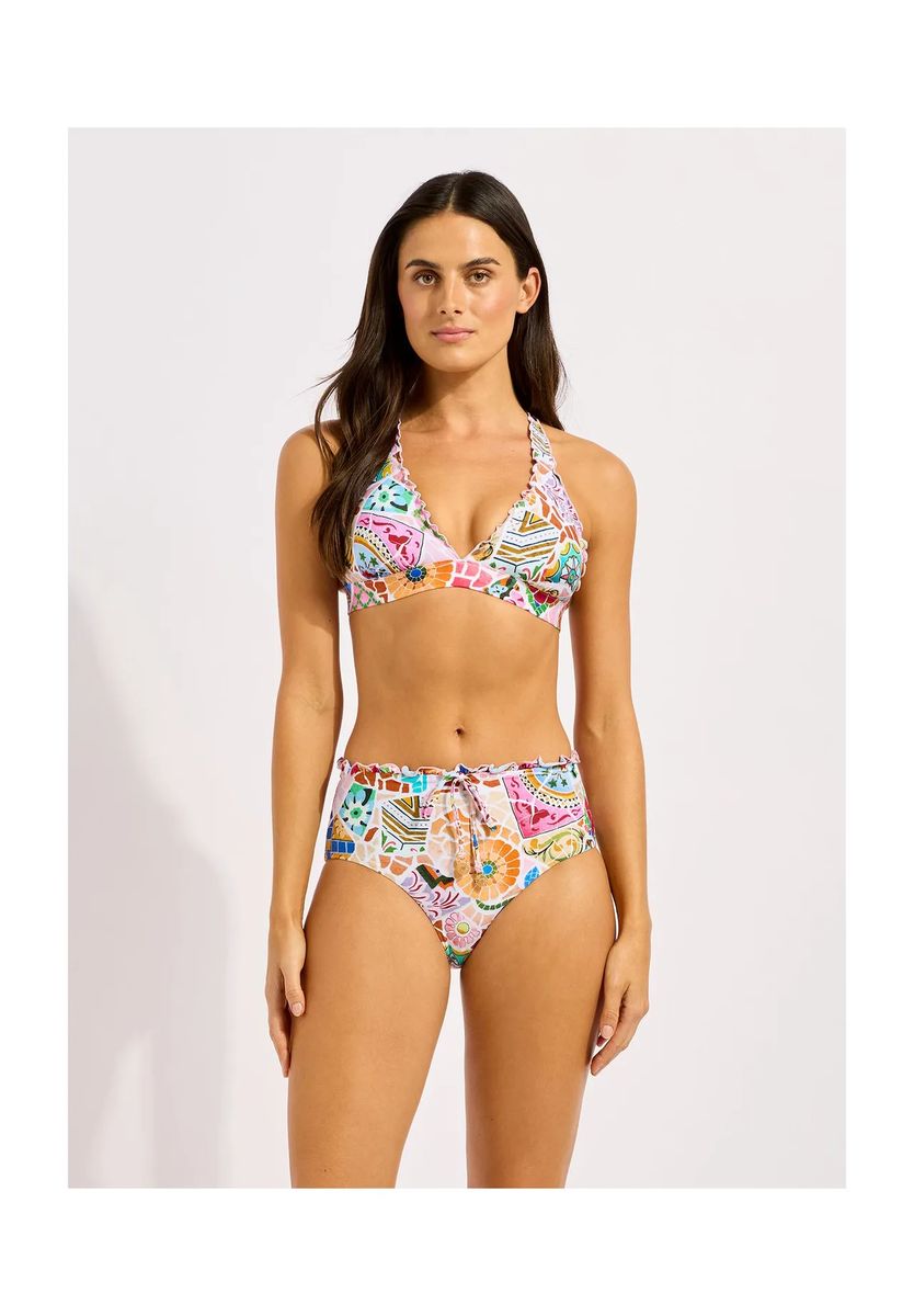Boho-Mosaik Triangel-Bikini-Oberteil