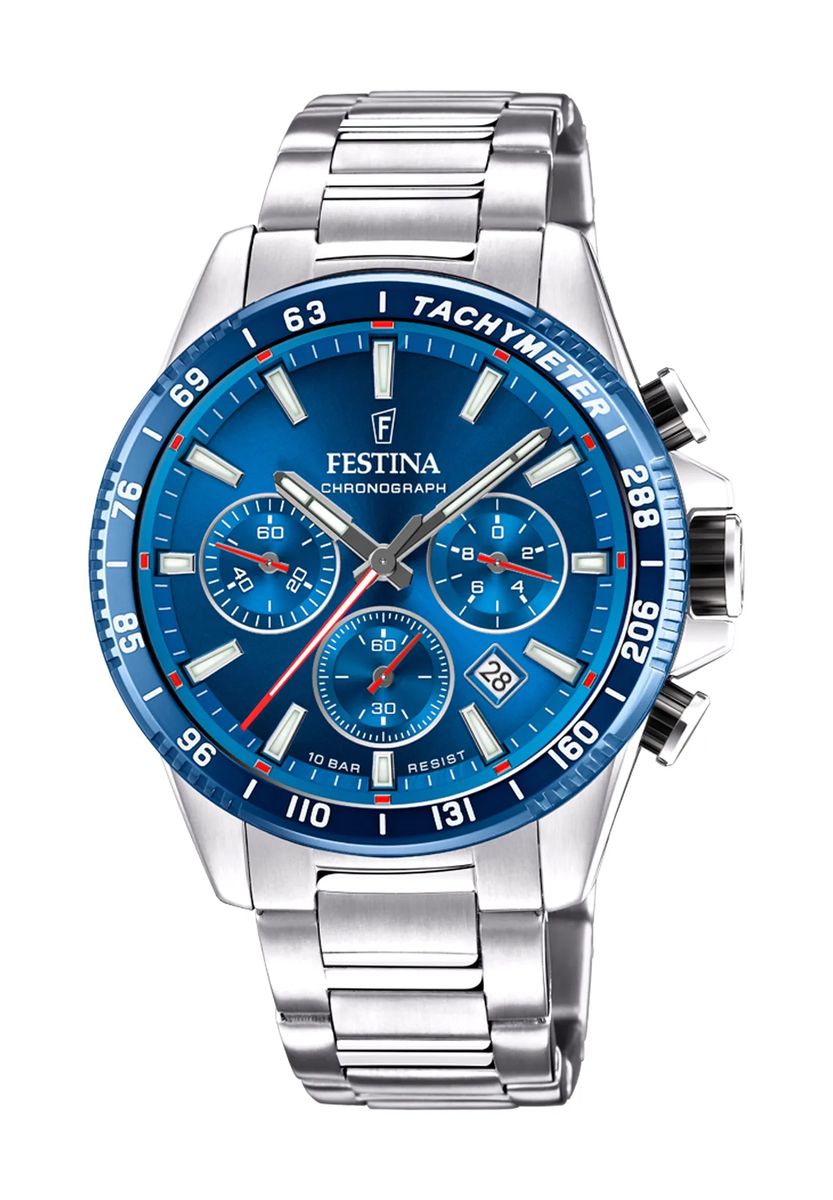 Sportlicher Chronograph mit blauem Zifferblatt