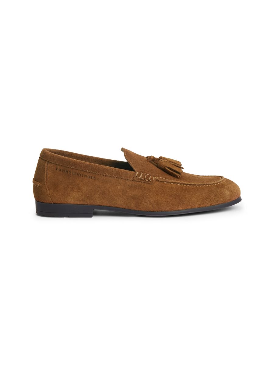 Klassische Slipper aus Wildleder mit Quasten