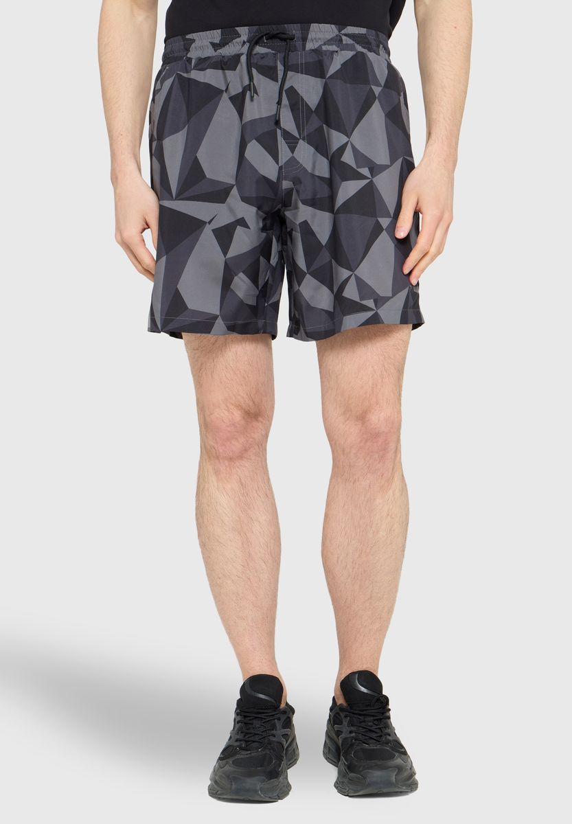 Athletik-Shorts mit geometrischem Polygonal-Print