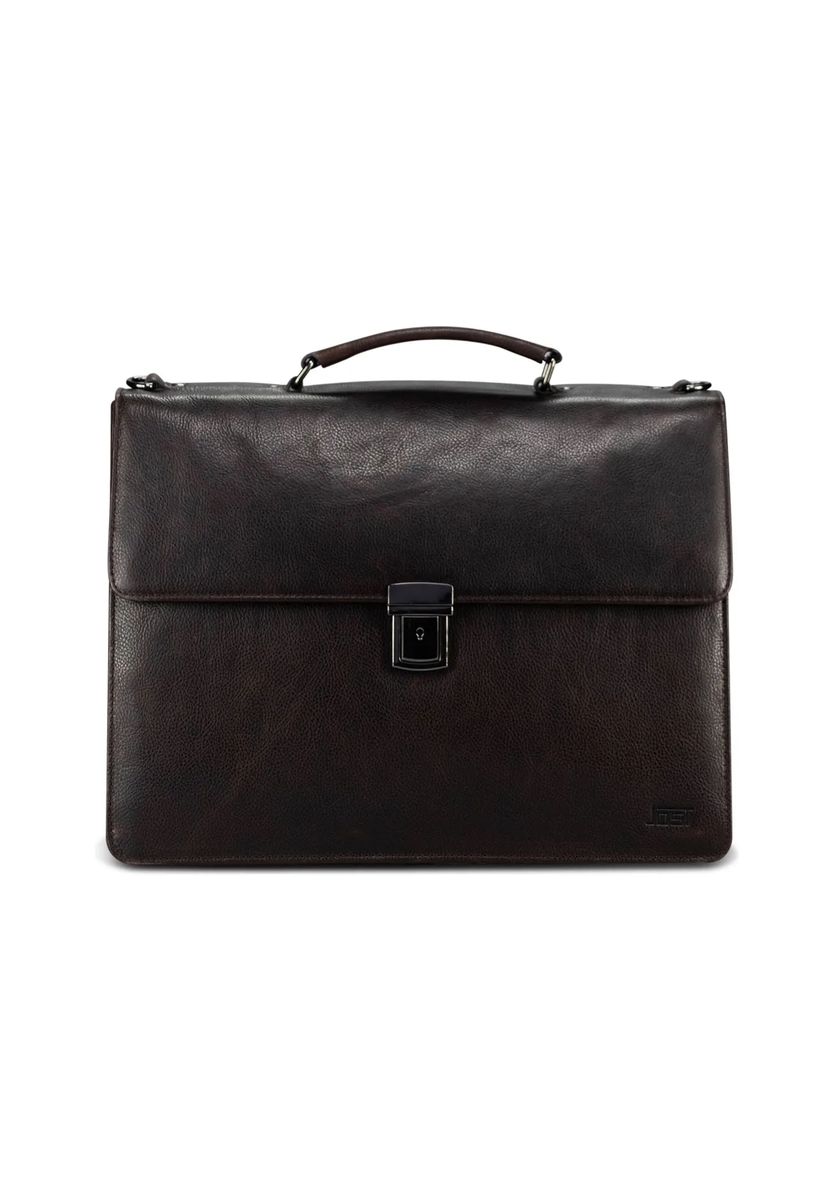 Klassische Leder-Aktentasche mit Laptopfach