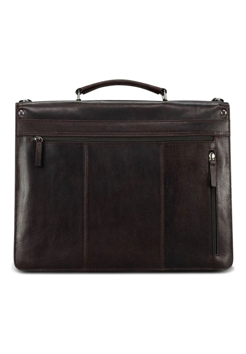 Klassische Leder-Aktentasche mit Laptopfach