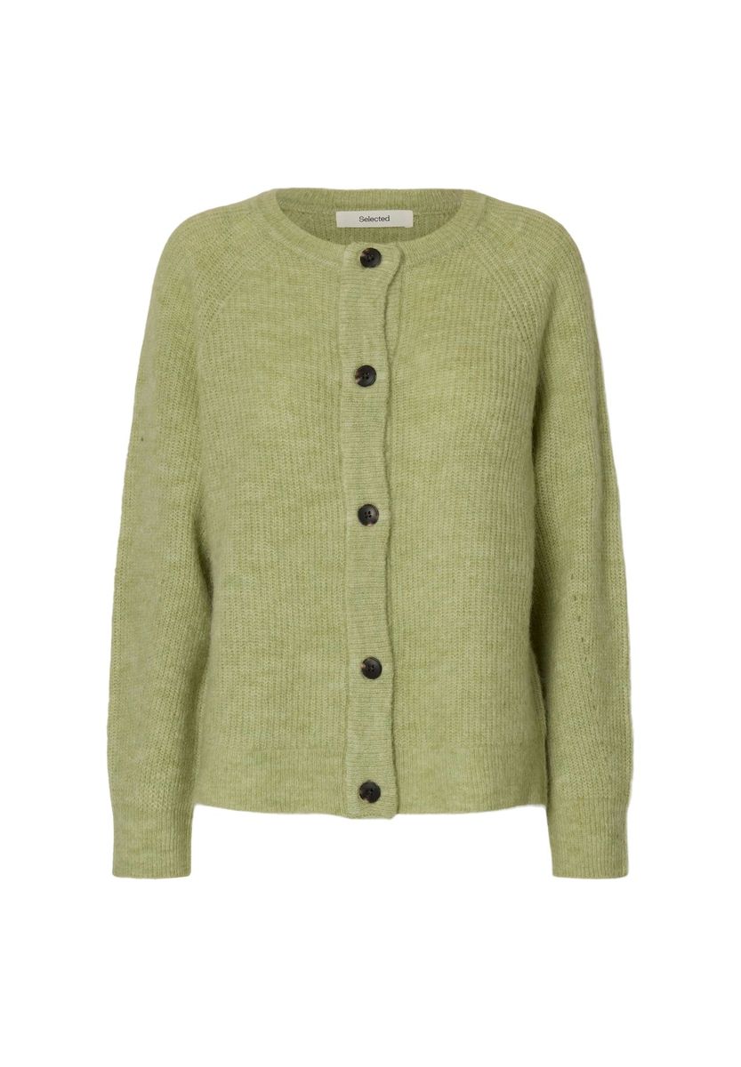 SELECTED FEMME Strickjacke, Wollanteil, für Damen, grün, M