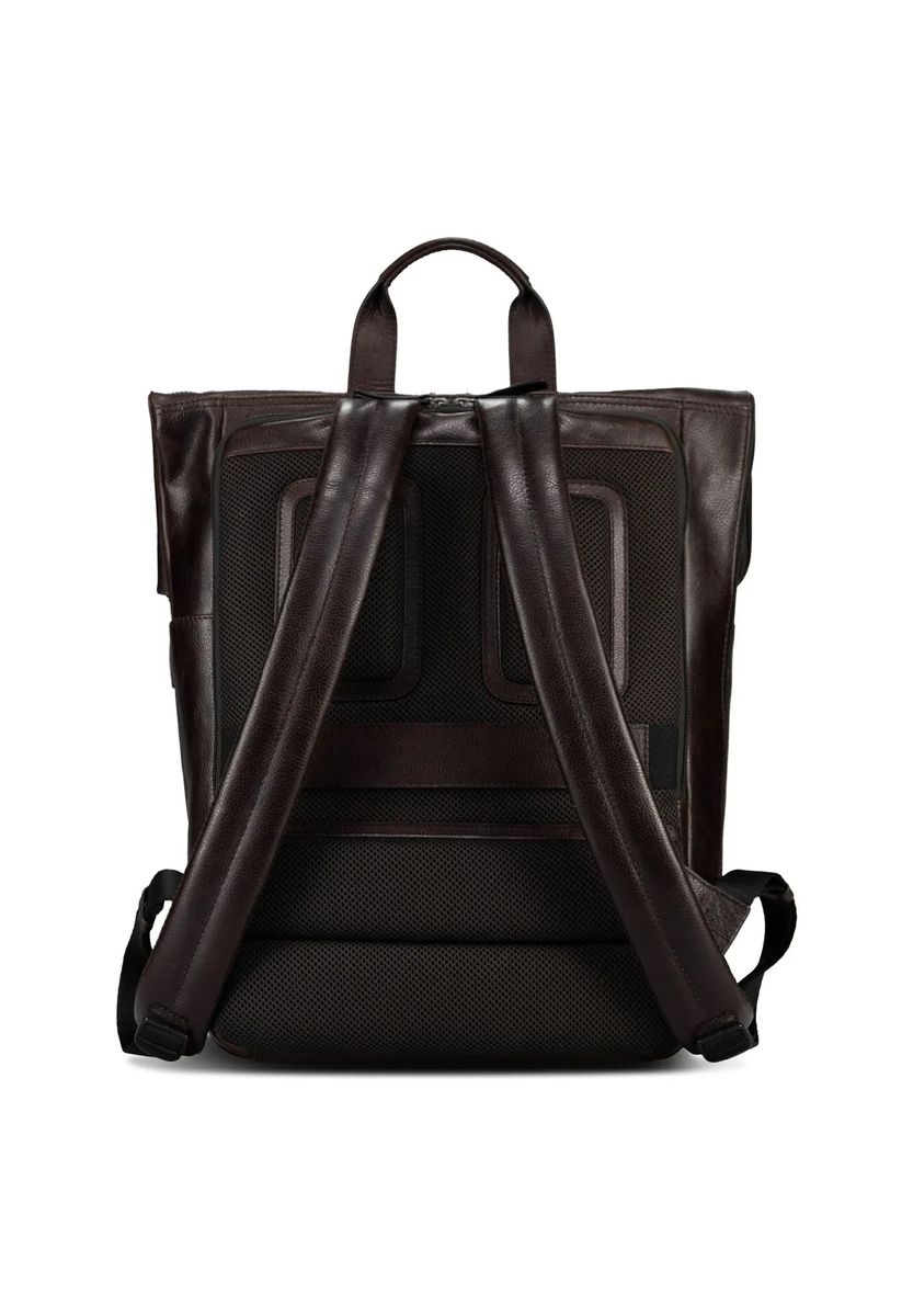 Schlanker Roll-Top Lederrucksack