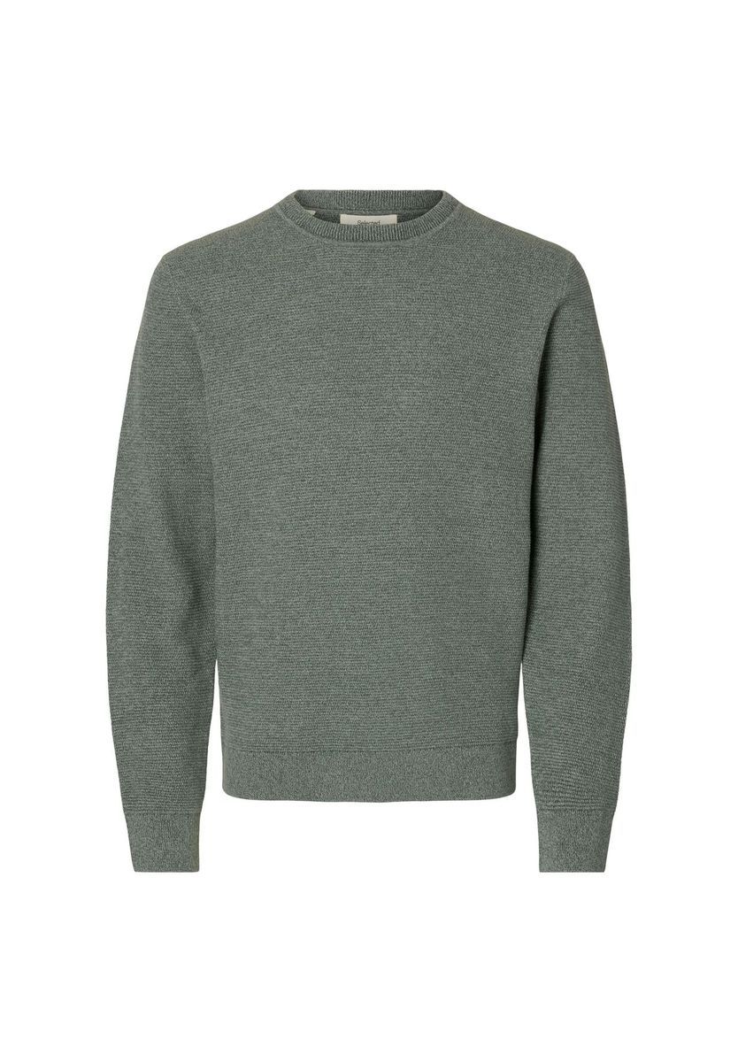 Klassischer Baumwoll-Strickpullover mit Rundhalsausschnitt