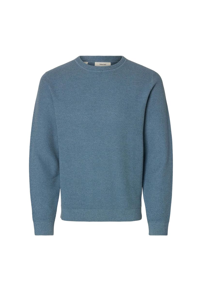 Strukturierter Baumwoll-Rundhals-Pullover