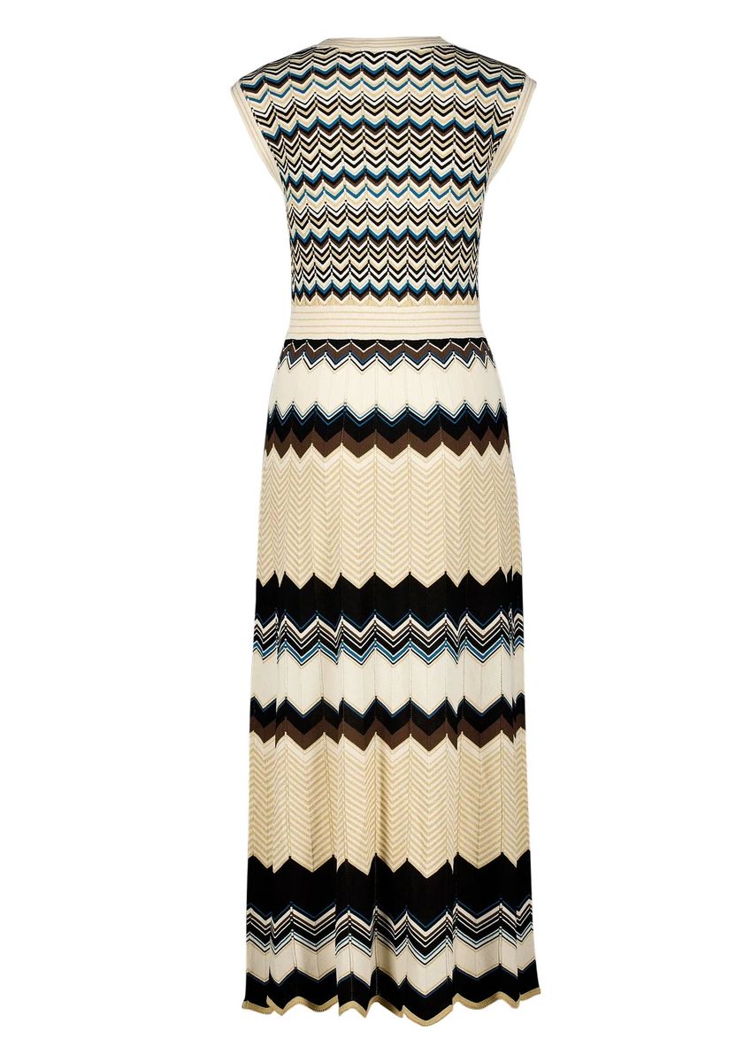 Elegantes Strick-Maxikleid mit Zickzack-Muster