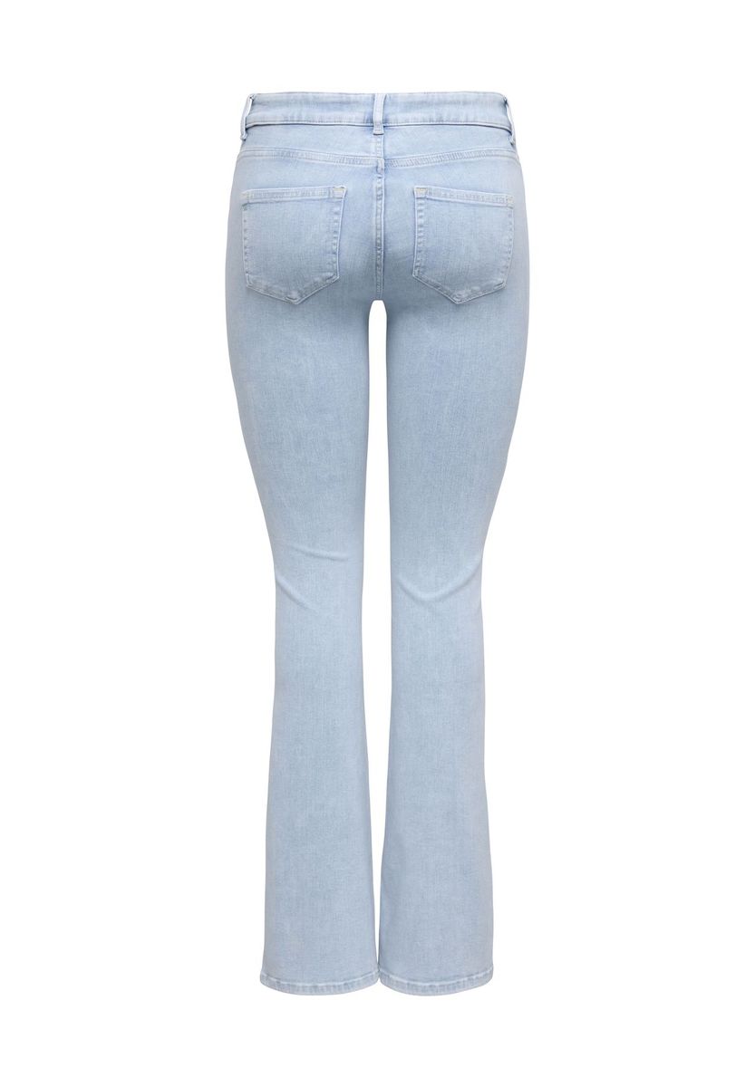 Jeans mit ausgestelltem Bein, helle Waschung