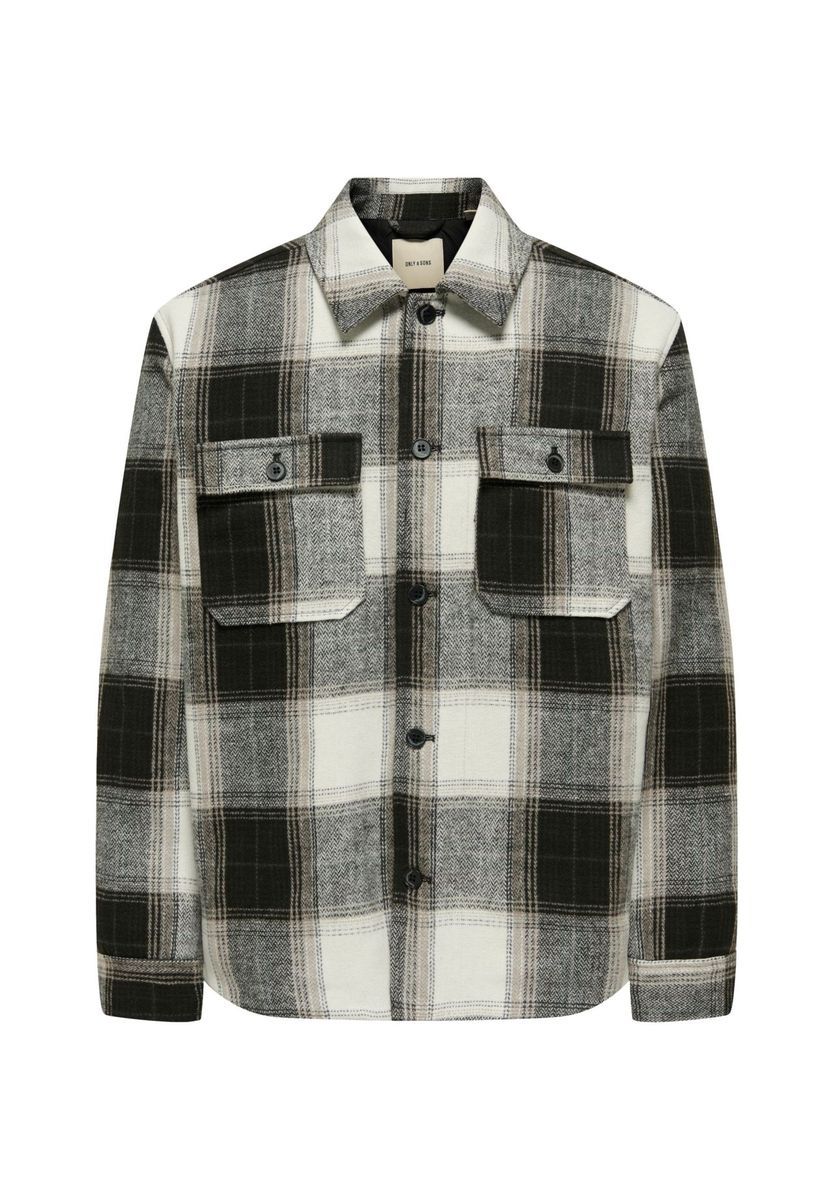Karierte Flanell Hemdjacke mit Taschen