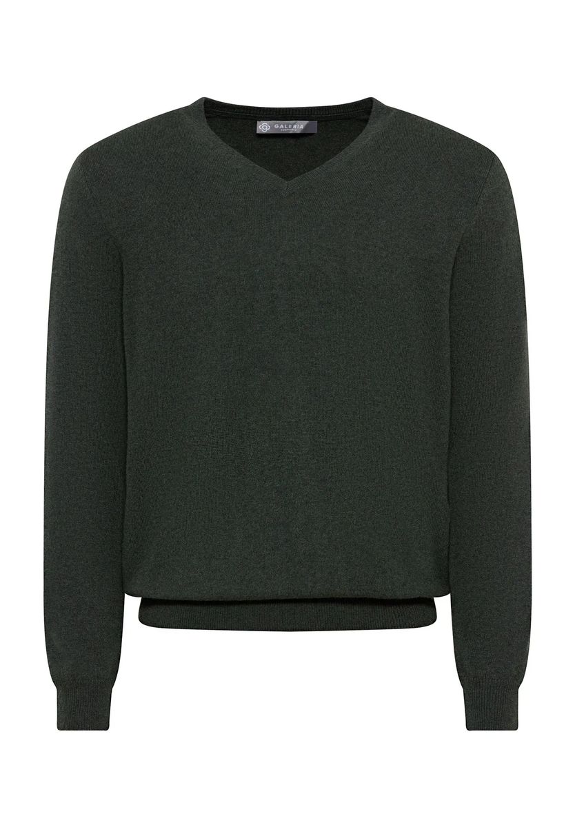 Klassischer Kaschmirpullover mit V-Ausschnitt
