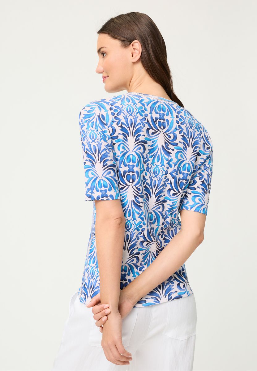 Farbenfrohes T-Shirt mit Ornament-Print