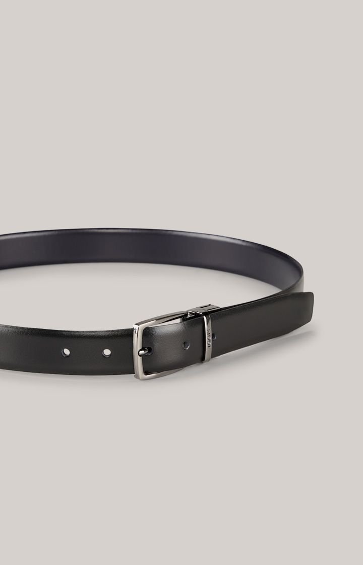 Joop! Wendegürtel aus Leder Schwarz/Dunkelblau mit Metallschnalle