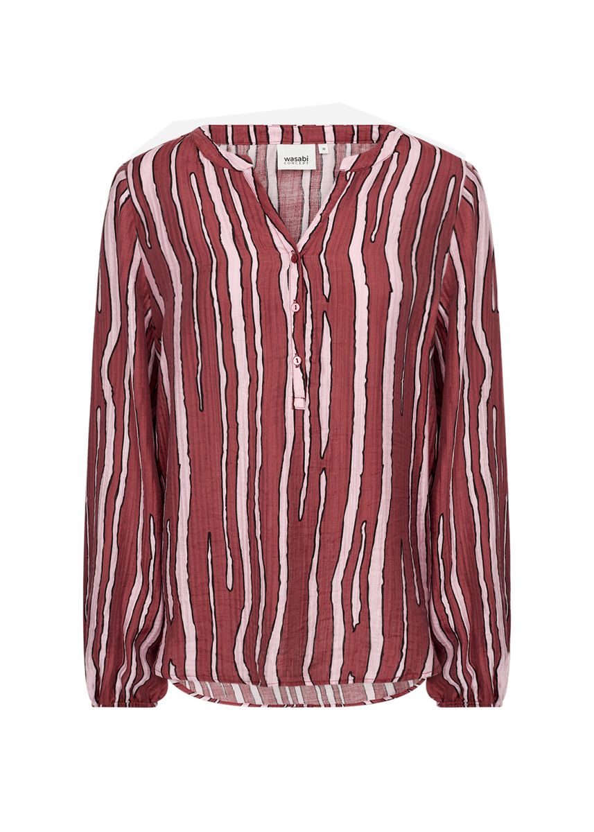 Wasabi CONCEPT Shirtbluse Chanella 1, Split-Neck, für Damen, rot|pink, 44