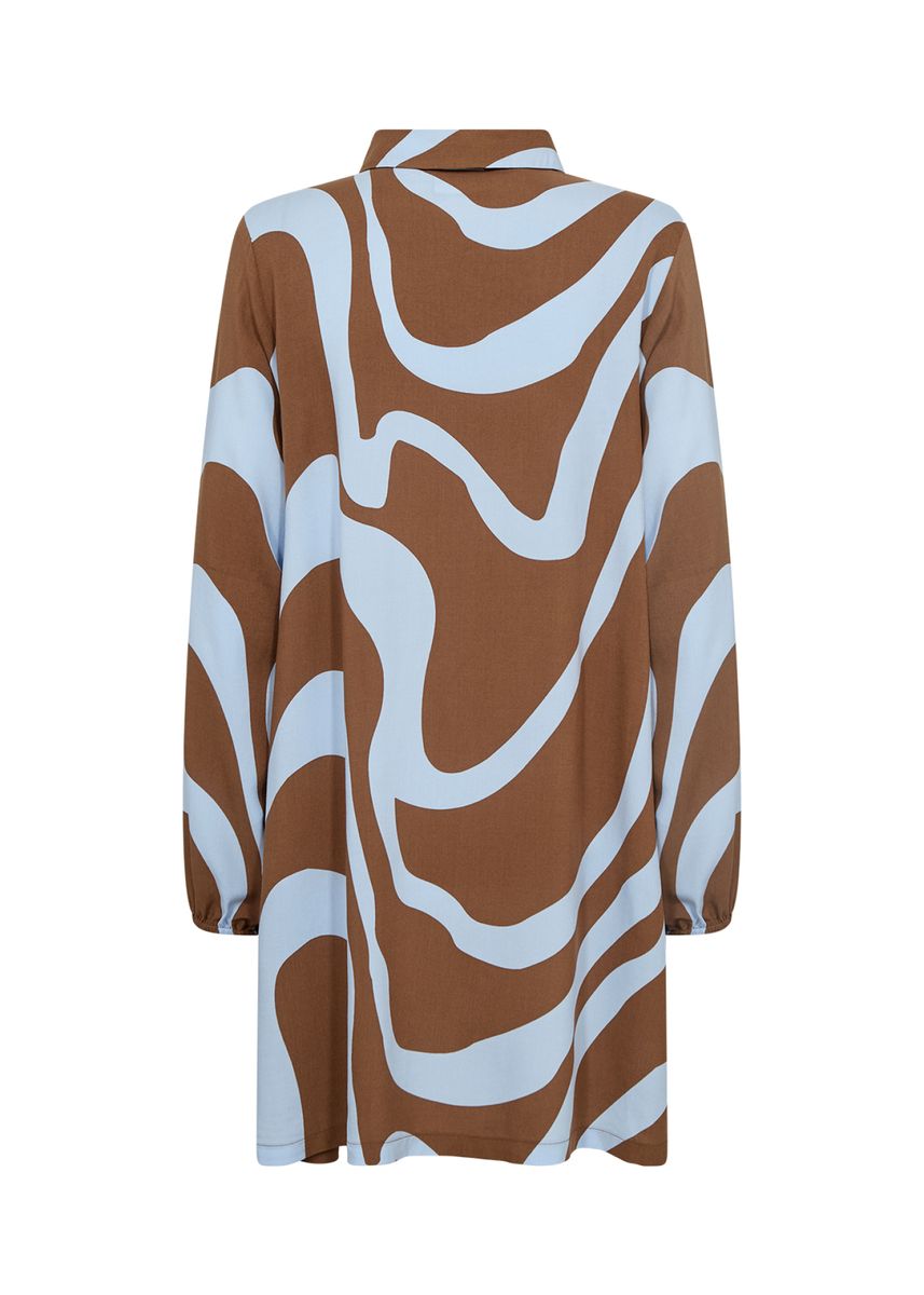 Wasabi CONCEPT Shirtkleid Chanita 2, Blusenkragen, für Damen, braun|blau, 46/48