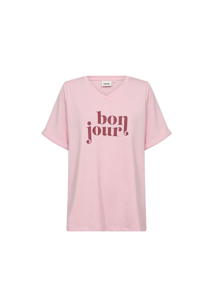 Lässiges V-Ausschnitt Grafik T-Shirt