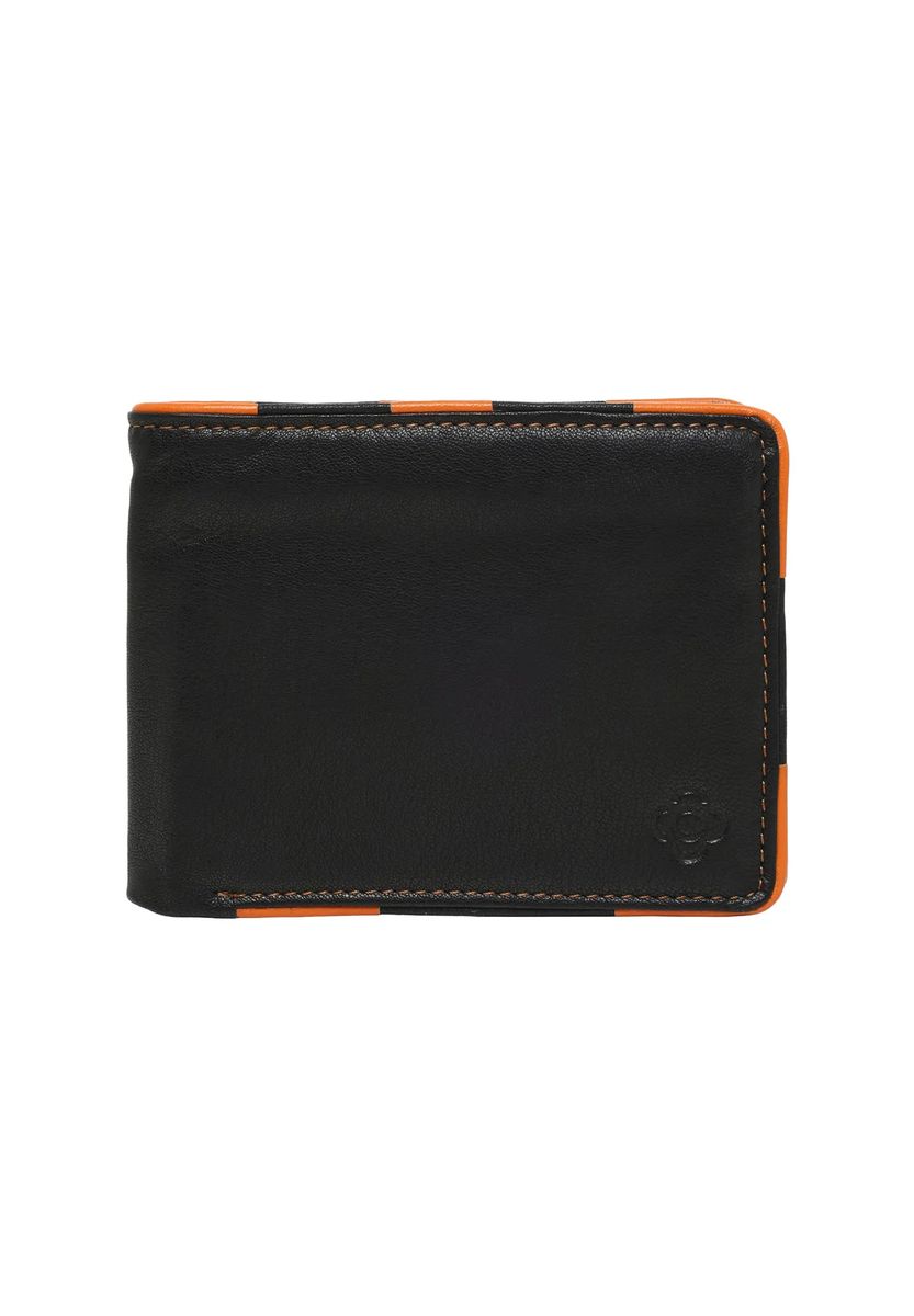 Leder-Bifold-Brieftasche mit Kontrastdetails