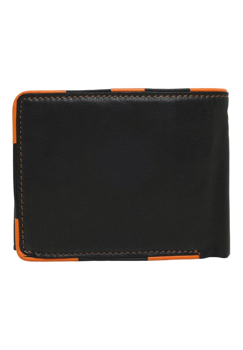 Leder-Bifold-Brieftasche mit Kontrastdetails