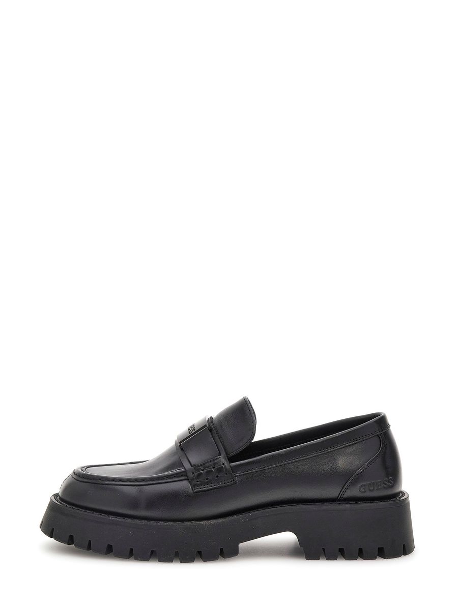 Leder-Loafer mit Chunky Profilsohle