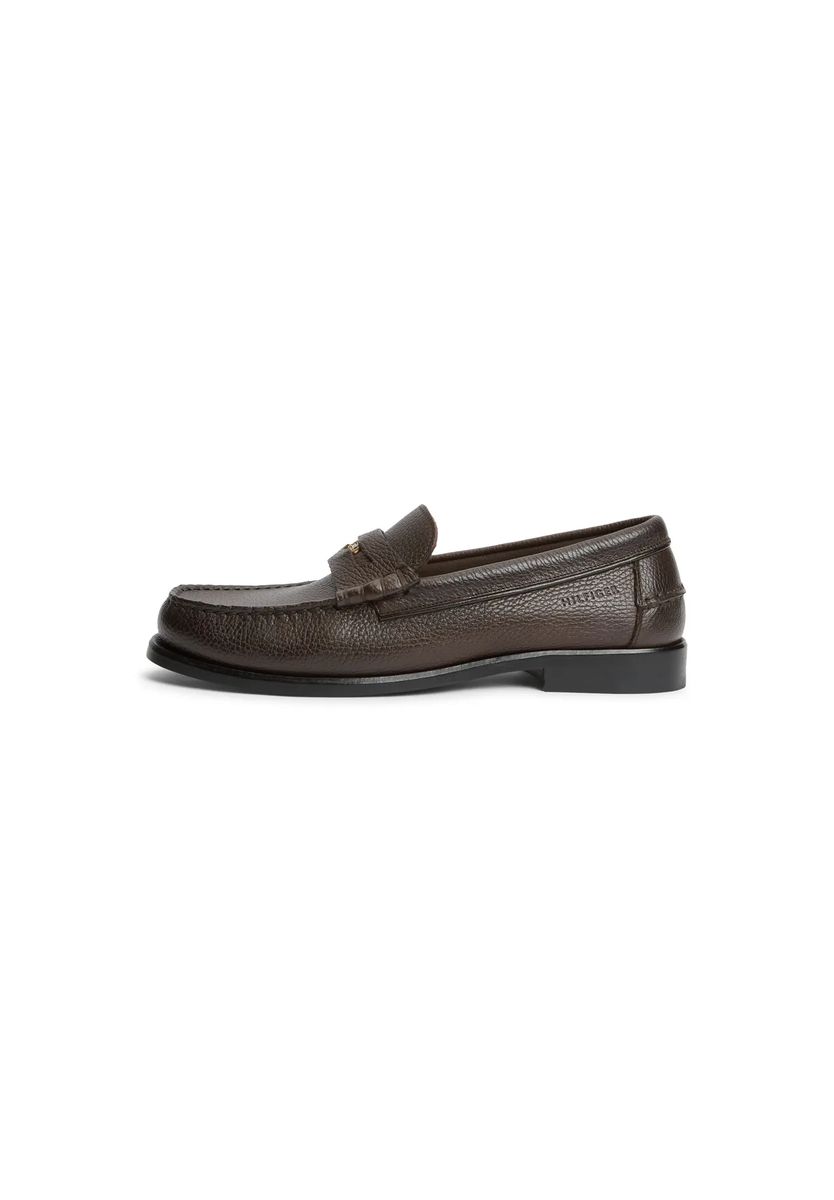 Penny-Loafer aus genarbtem Leder
