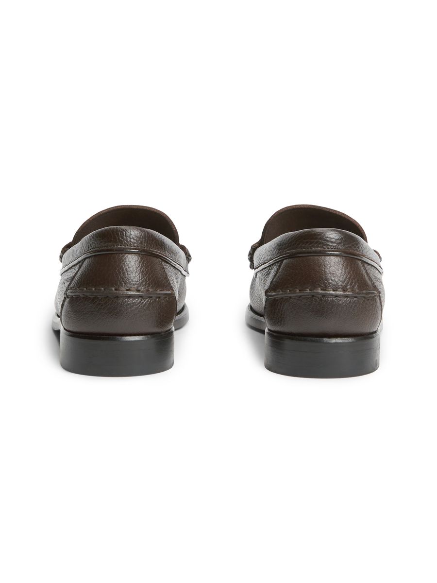 Penny-Loafer aus genarbtem Leder