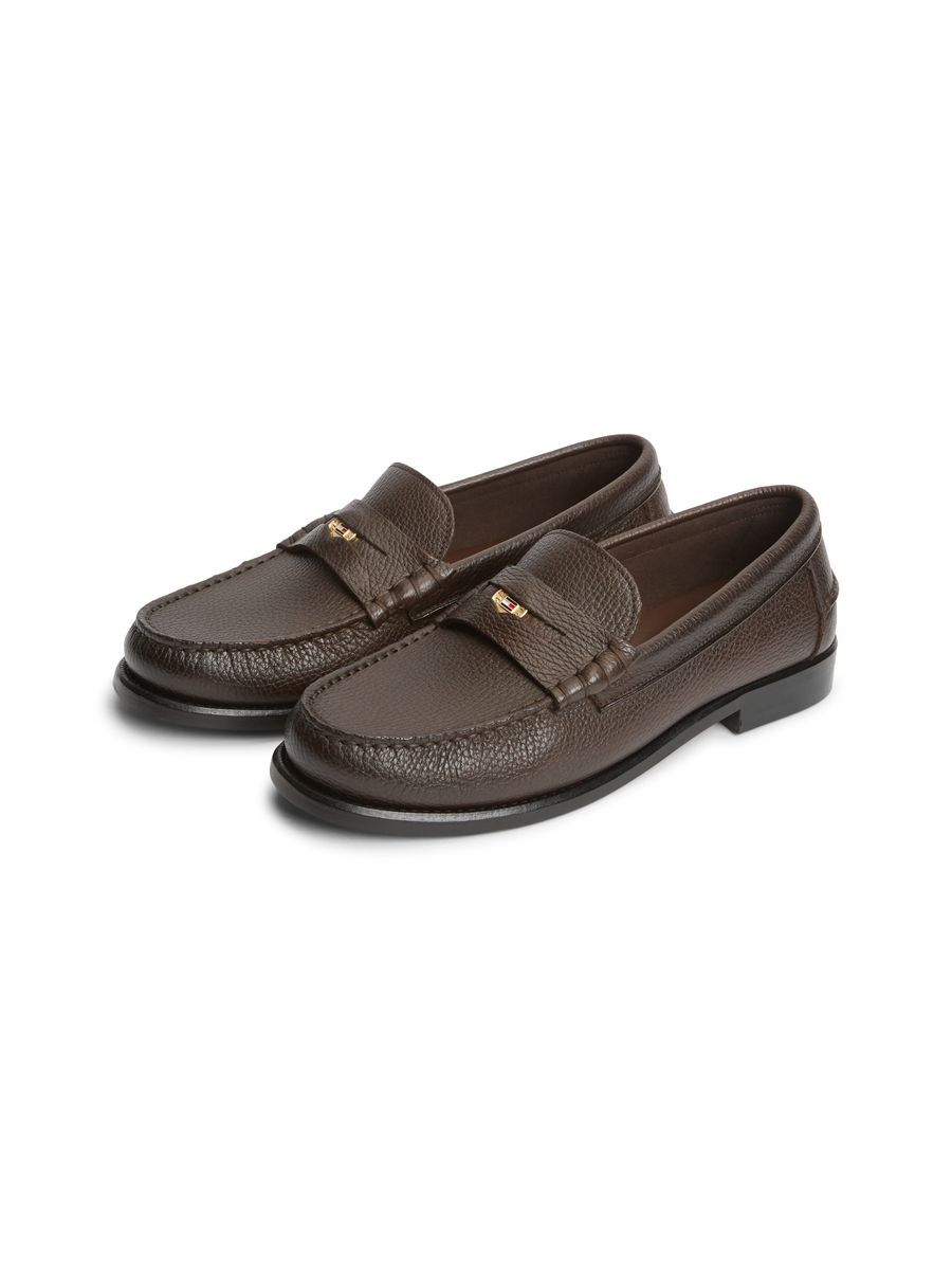 Penny-Loafer aus genarbtem Leder