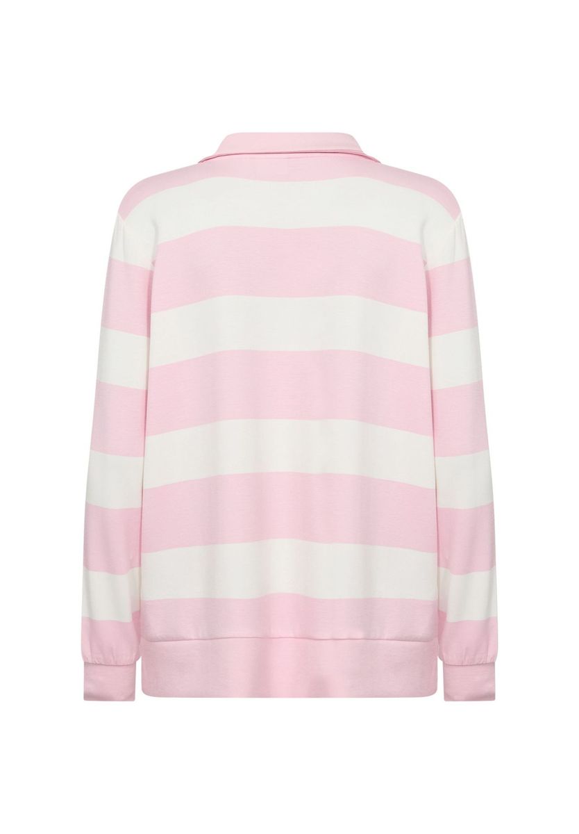 Gestreiftes Polo-Sweatshirt in Rosa und Weiß