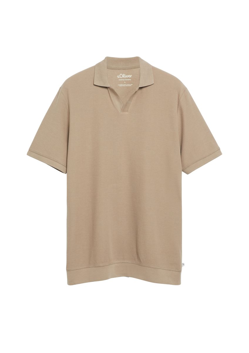 Poloshirt mit offenem Kragen