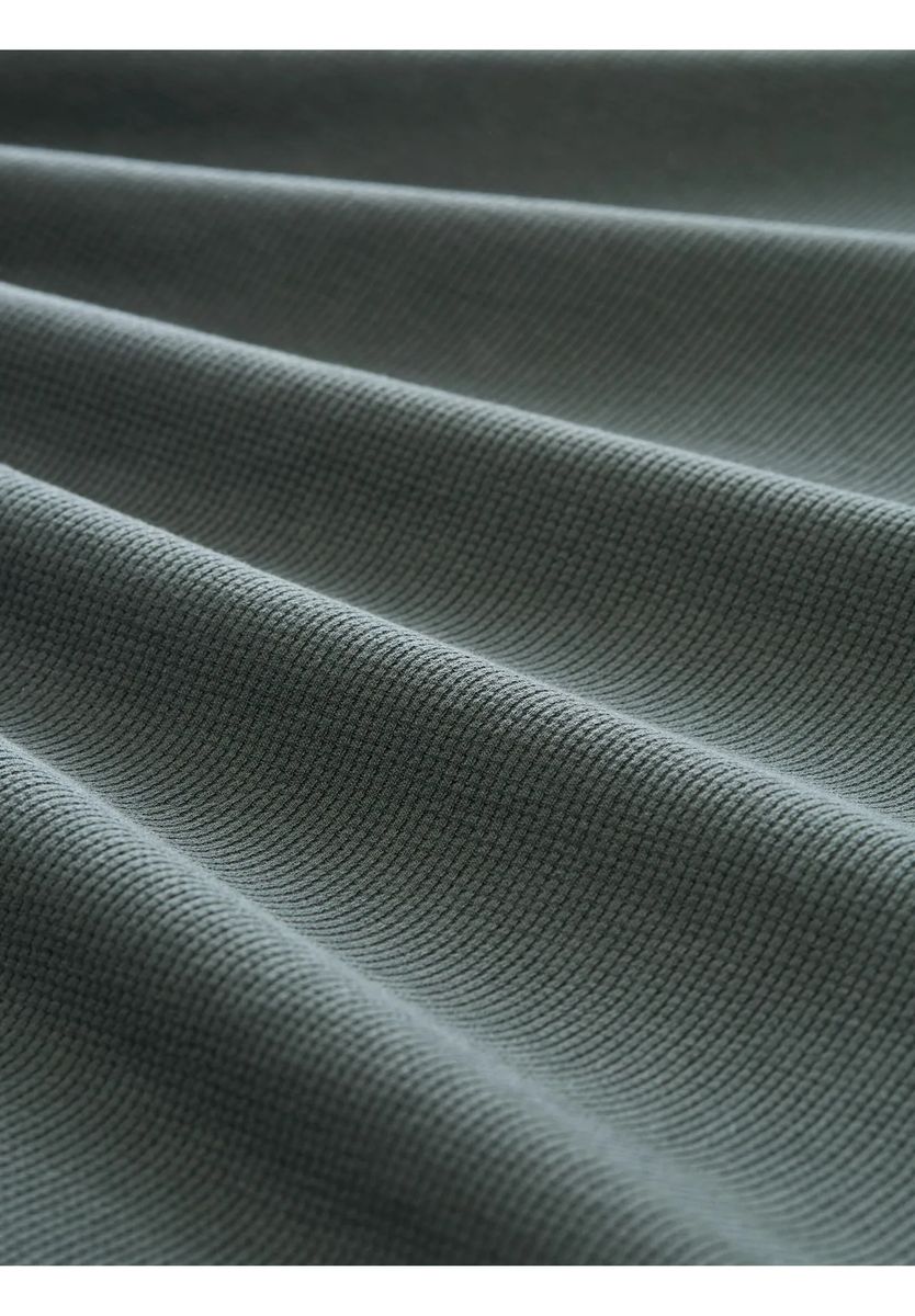 Strukturiertes Waffelstrick Henley-Shirt