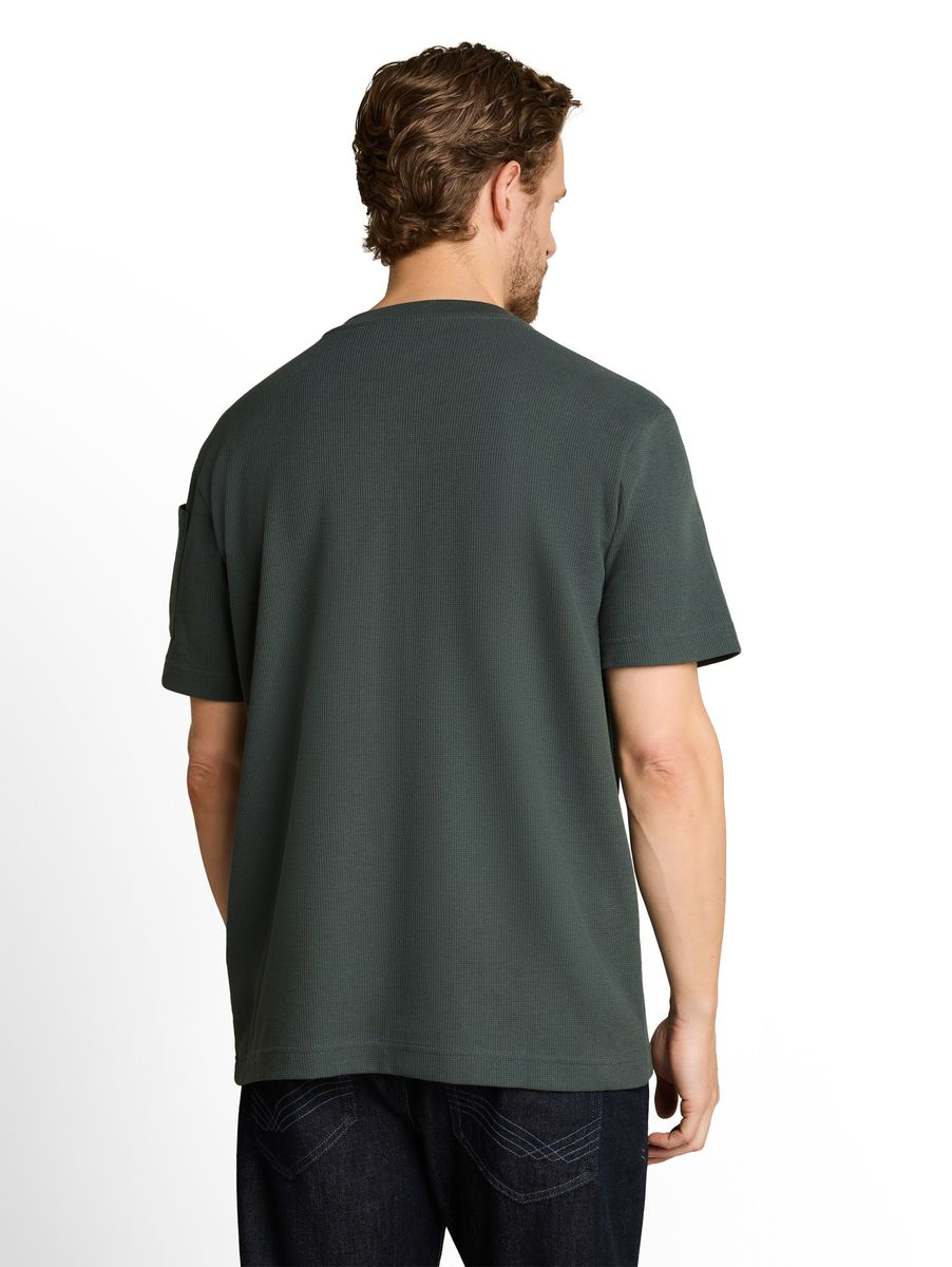 Strukturiertes Waffelstrick Henley-Shirt