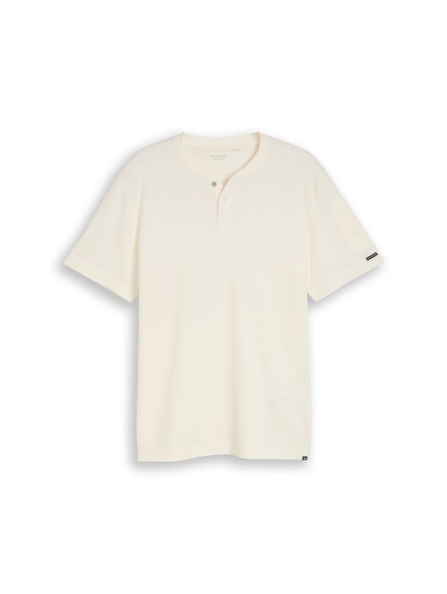Henley-T-Shirt mit Waffelstruktur