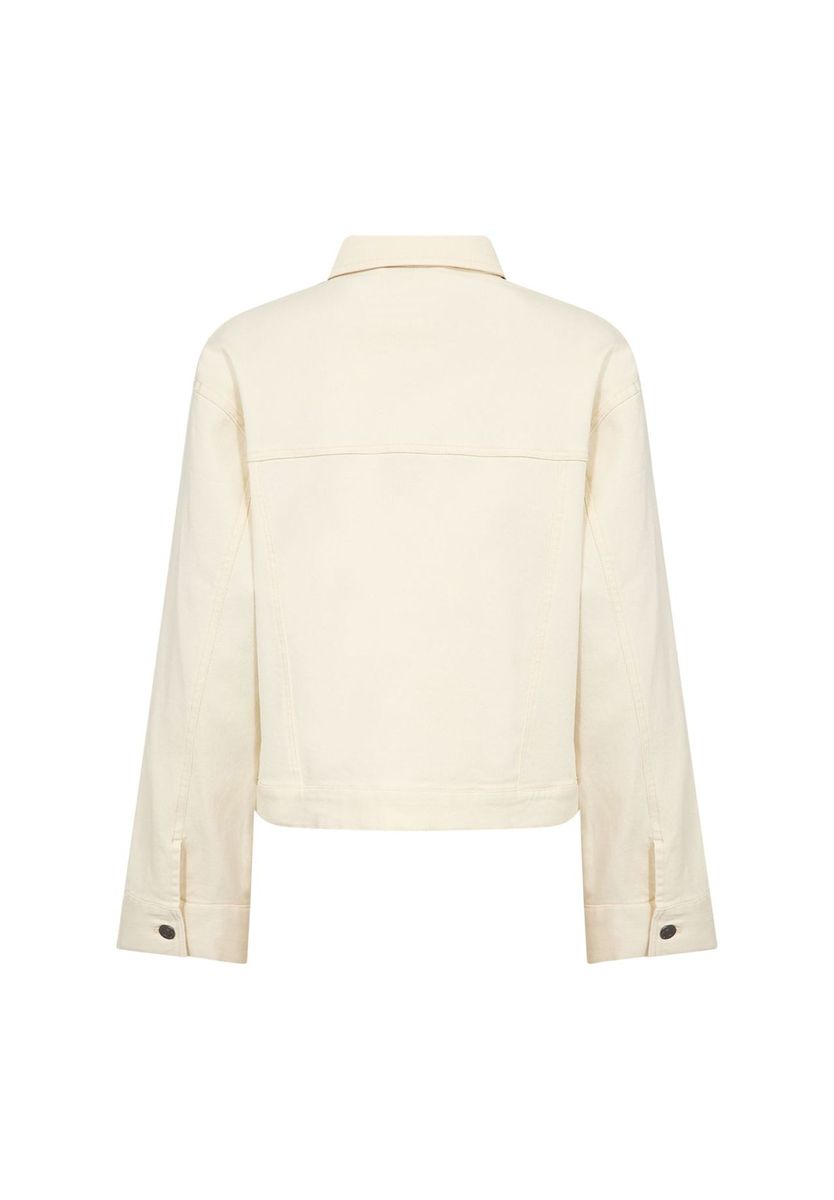 Klassische Cropped Beige Jeansjacke