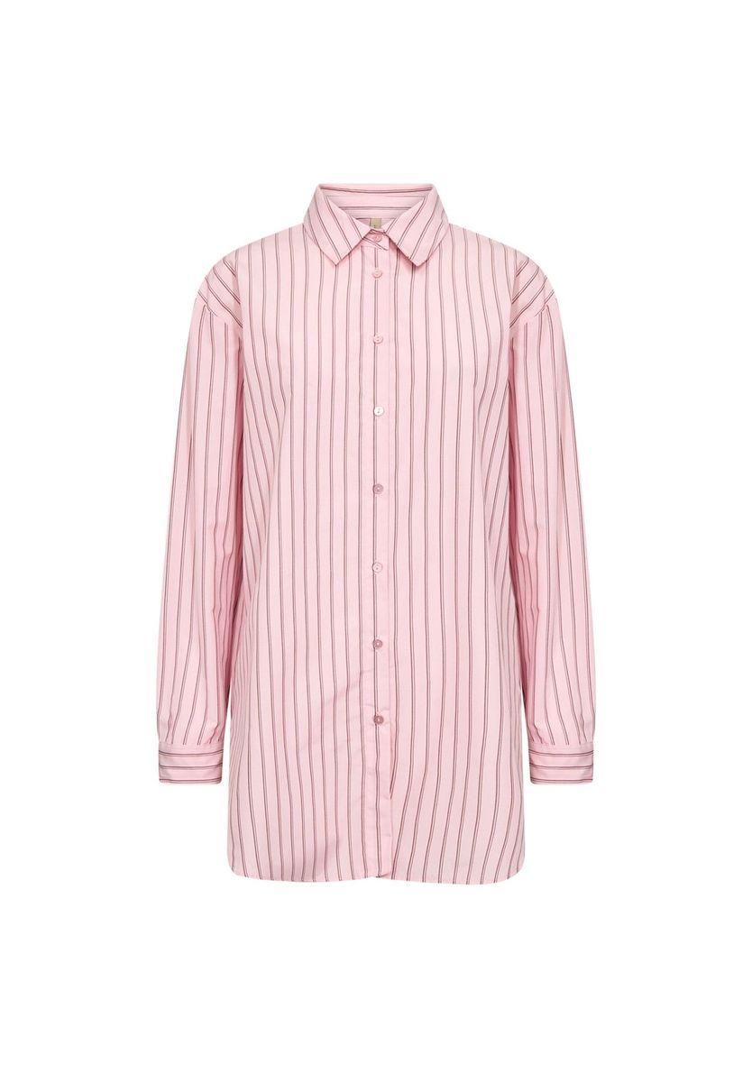 Gestreiftes, langes Hemd mit Knopfleiste