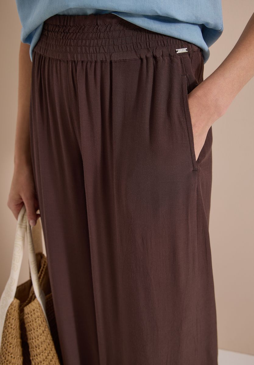 Fließende Wide-Leg-Hose mit High-Waist