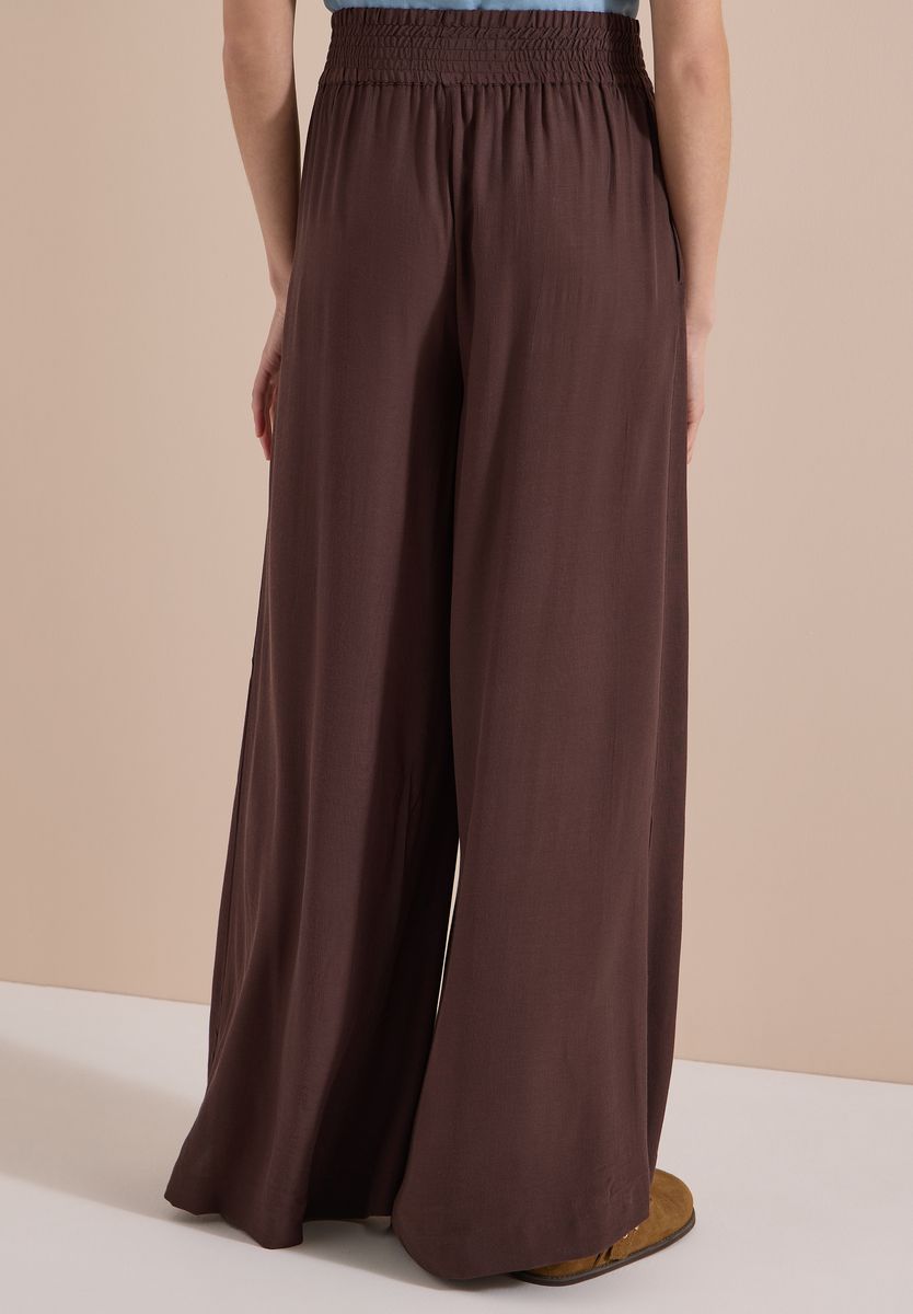 Fließende Wide-Leg-Hose mit High-Waist